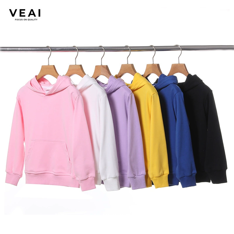 Толстовка для девочек, осенние штаны с клапаном и карманами, большой детский пуловер, махровая хлопковая верхняя одежда, однотонная спортивная толстовка с капюшоном для мальчиков, флисовая