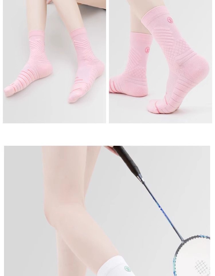 Women's Thickened Terry Cloth Mid Calf Socks For Spring/Summer Pure Cotton Sports Socks Suitable For Running Basketball And Badminton_desvips.com