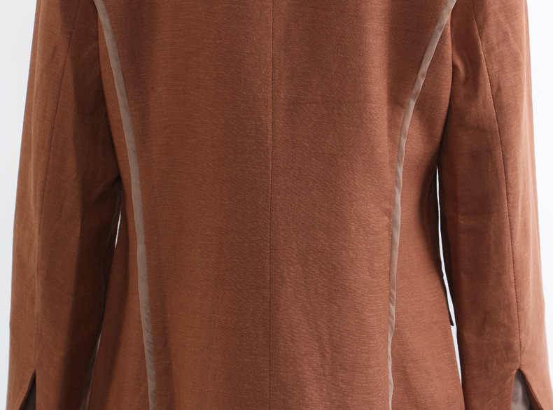 GraceChic 25 Set due pezzi da donna, blazer + pantaloni, patchwork in lino, stile a blocchi di colore, autunno inverno, moda 1827_voghion.com