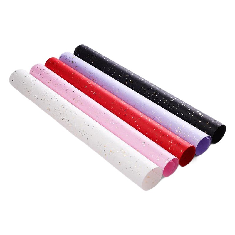 Papel de regalo con puntos dorados y plateados de ensueño, grueso, de alta gama, materiales de embalaje para regalos al por mayor, estampado dorado para ramos.