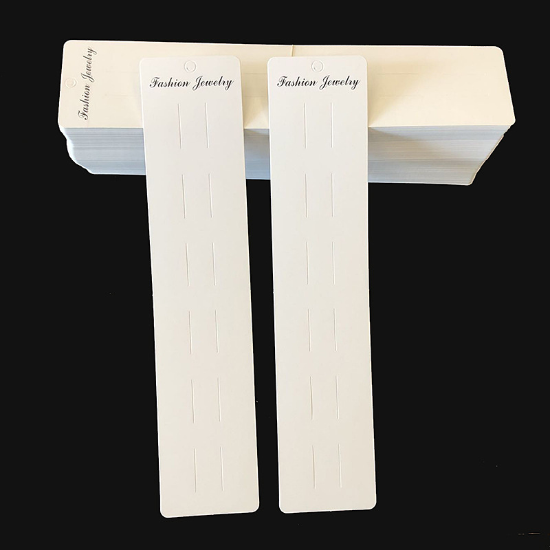韩版F长条发夹纸板六卡位白色可挂吊牌发卡diy包装卡纸200张