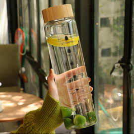 男士水杯子便携大容量玻璃水杯泡茶玻璃杯女耐热防爆耐高温