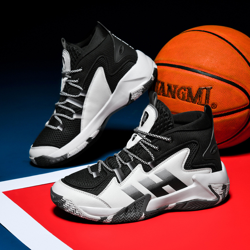 Zapatos de baloncesto anti-deslizante al aire libre de la ciudad, zapatos deportivos de rebote transfronterizos de tamaño medio para hombres