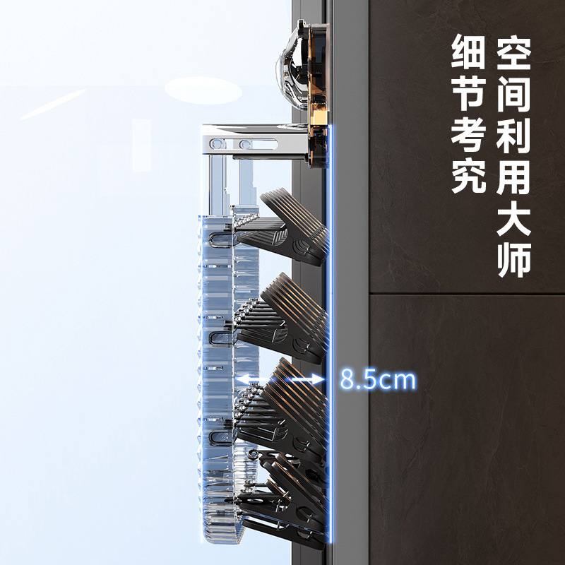 衣類乾燥ラック大容量壁掛けパンチフリー家庭用バルコニー衣類ラック整理と収納多機能折りたたみ収納ラック|undefined