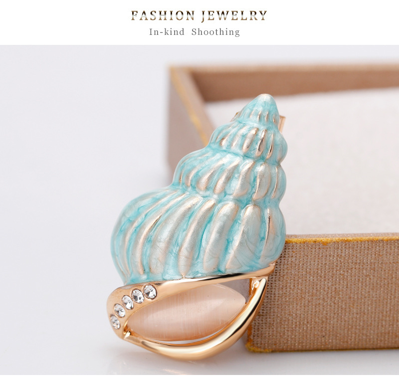 Marine Style, Simple Style Style Marine Style Simple Style Pin Conch Alloy Enamel Unisex Brooches
