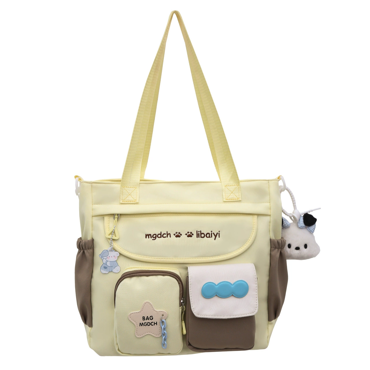 Cute study bag, capacious linen bag, shoulder bag, one-shoulder bag