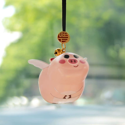 creative cute add-on car rearview – Car hanging - plastic-pendant-piggy