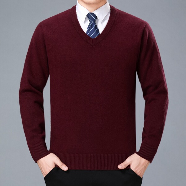 Winter woolen solid color cashmere knitted sweater