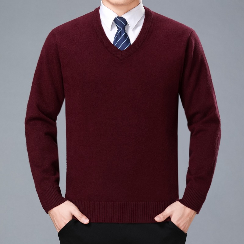 Winter woolen solid color cashmere knitted sweater