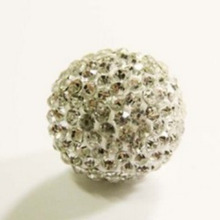 高质量6排10mm直孔香巴拉珠子ab软陶泥钻球双孔满钻手链白红散珠