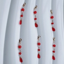 国风旗袍古装汉服吊坠挂饰喜字水滴坠子仿珍珠马面裙配饰衣襟挂件