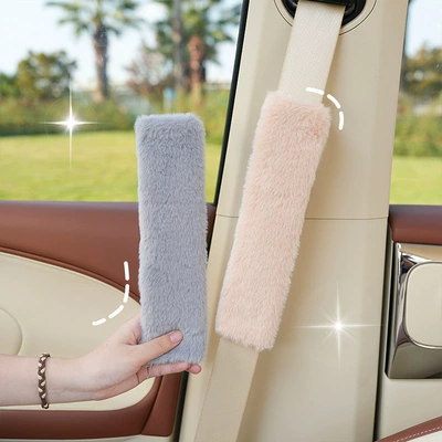 Pads Casual Imitation Rabbit Fur | Seat belt shoulder pad