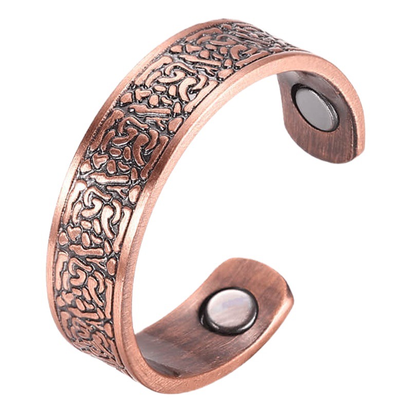 Spot Wholesale Red Copper Ring Retro Open Magnetic Adjustable Red Copper Ring Men's Pure Copper Ring Ring