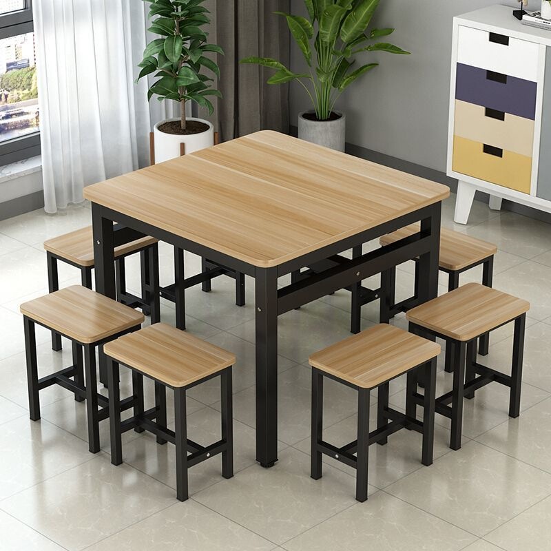 Simple Table and Chair Set, Dining Table and Chairs for Home Use, Breakfast, Small Apartment, Rectangular, Snack Shop, Restaurant Table, Commercial Combination