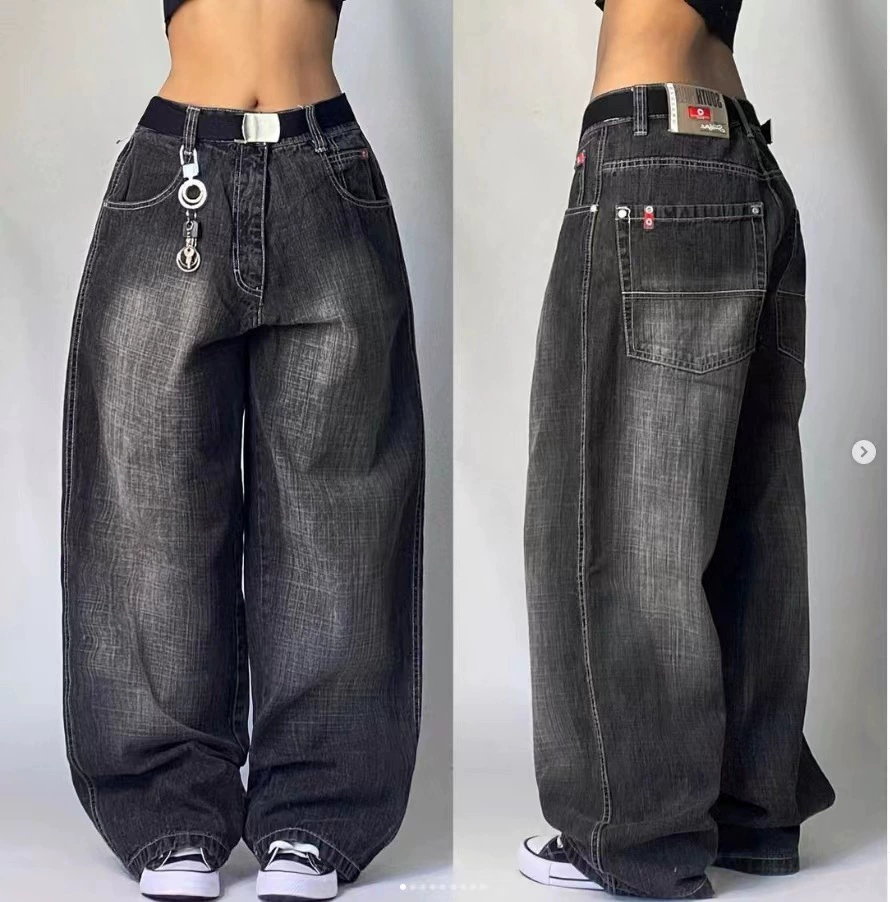 Джинсы loose straight-fit, американский стиль, принтованный карго, размеры S–XXL