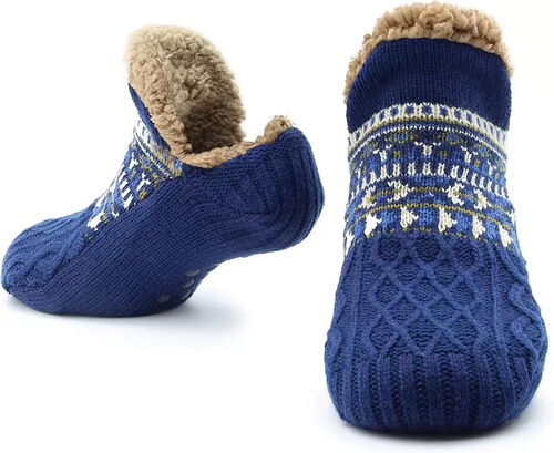 Indoor Home Slippers for Men, Floor Socks Knit for Adults, Thick Padded Carpet Socks, Home Sleep Socks, Non-slip