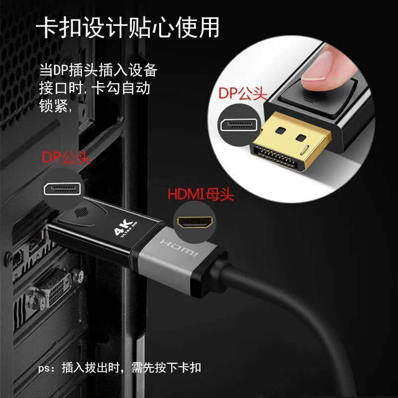 DP в HDMI ротор, интерфейс DisplayPort поворотный для ТВ/компьютерного дисплея 4K DP в HDMI