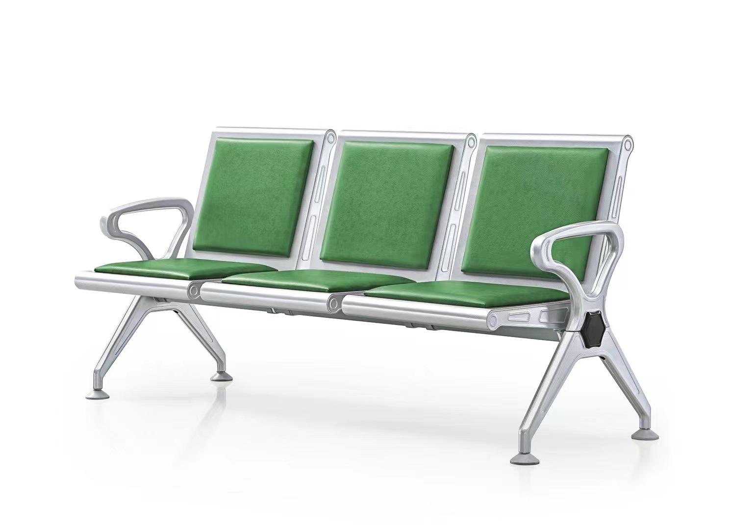 Silla de acero laminado en frío DL6013, silla hexagonal para tres personas, silla de espera, asientos públicos, silla de aeropuerto con reposabrazos