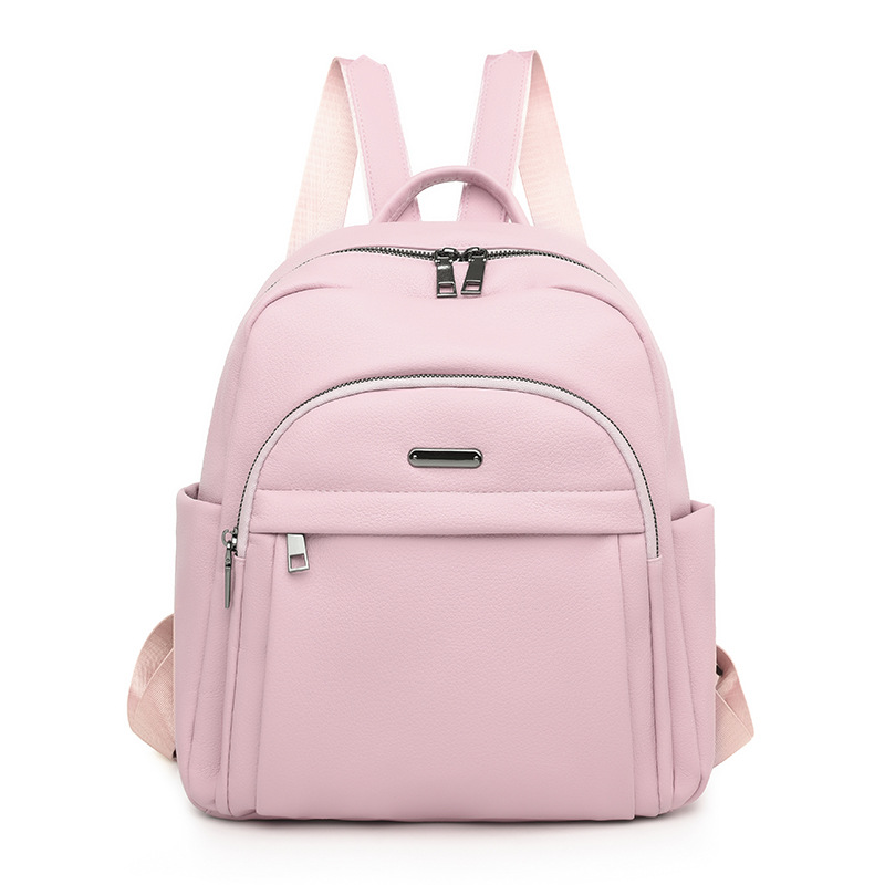 Bolsos para mujer 2023 nueva mochila de PU para mujer literaria y artística, mochila de viaje al aire libre simple de nicho, mochila escolar de moda