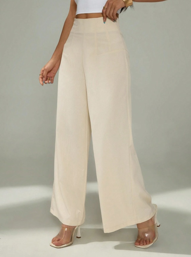 Pantaloni a gamba larga donna autunnali casual fluidi sfiancati_voghion.com