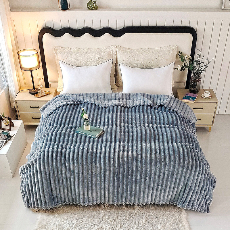 Transfronterizo nuevo Amazon 4 cm de estilo nórdico tira de lana de conejo mantas de peluche aire acondicionado hogar siesta mantas de comercio exterior