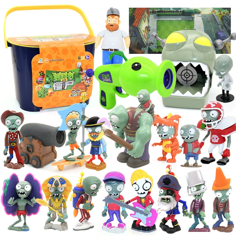 Подлинная наборы Plants vs. Zombies, игрушка, большой набор, подарочная коробка для мальчиков, кукла для детей, полный набор, подарок на день рождения