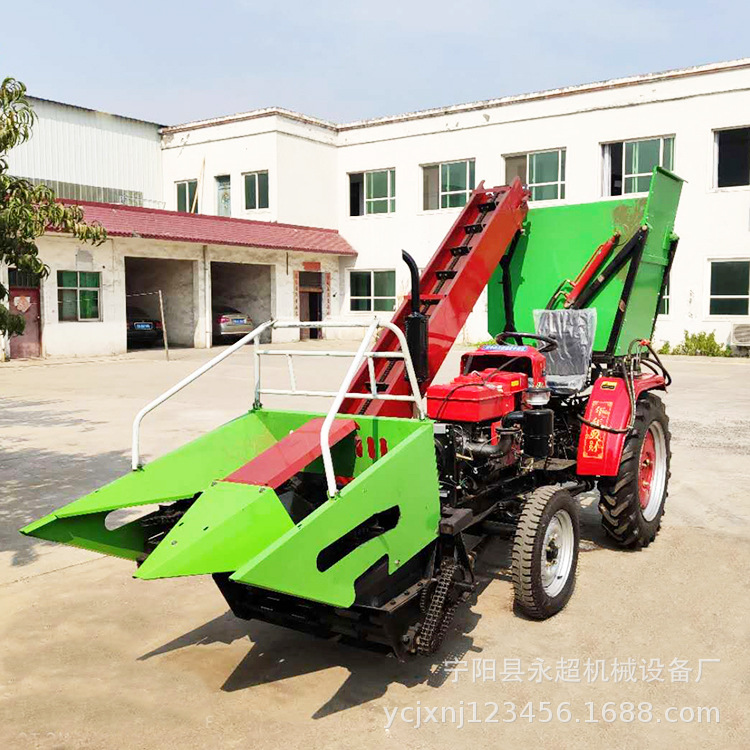 拖拉机带背负式2行3行玉米收割机茎穗兼收二次扒皮苞米收获机