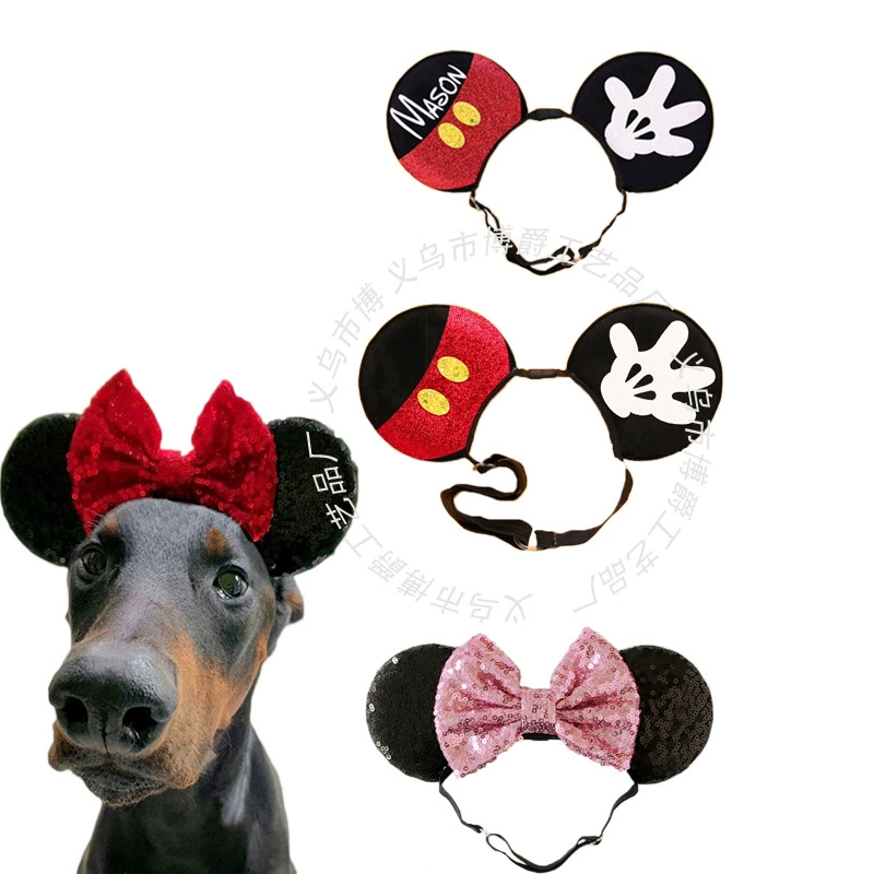 Головной убор с Микки на Хэллоуин для домашних животных, украшение для собак и кошек, головной убор на Хэллоуин, забавный декоративный реквизит