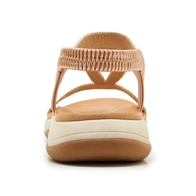Sandal nữ đế mềm chống trượt phong cách Bohemian đính đá — Champagne màu, màu đen, màu vàng chi tiết 24