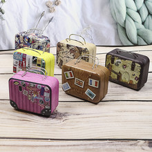 复古手提箱迷你旅行箱铁盒喜糖盒零钱包创意礼物硬币盒金属包装盒
