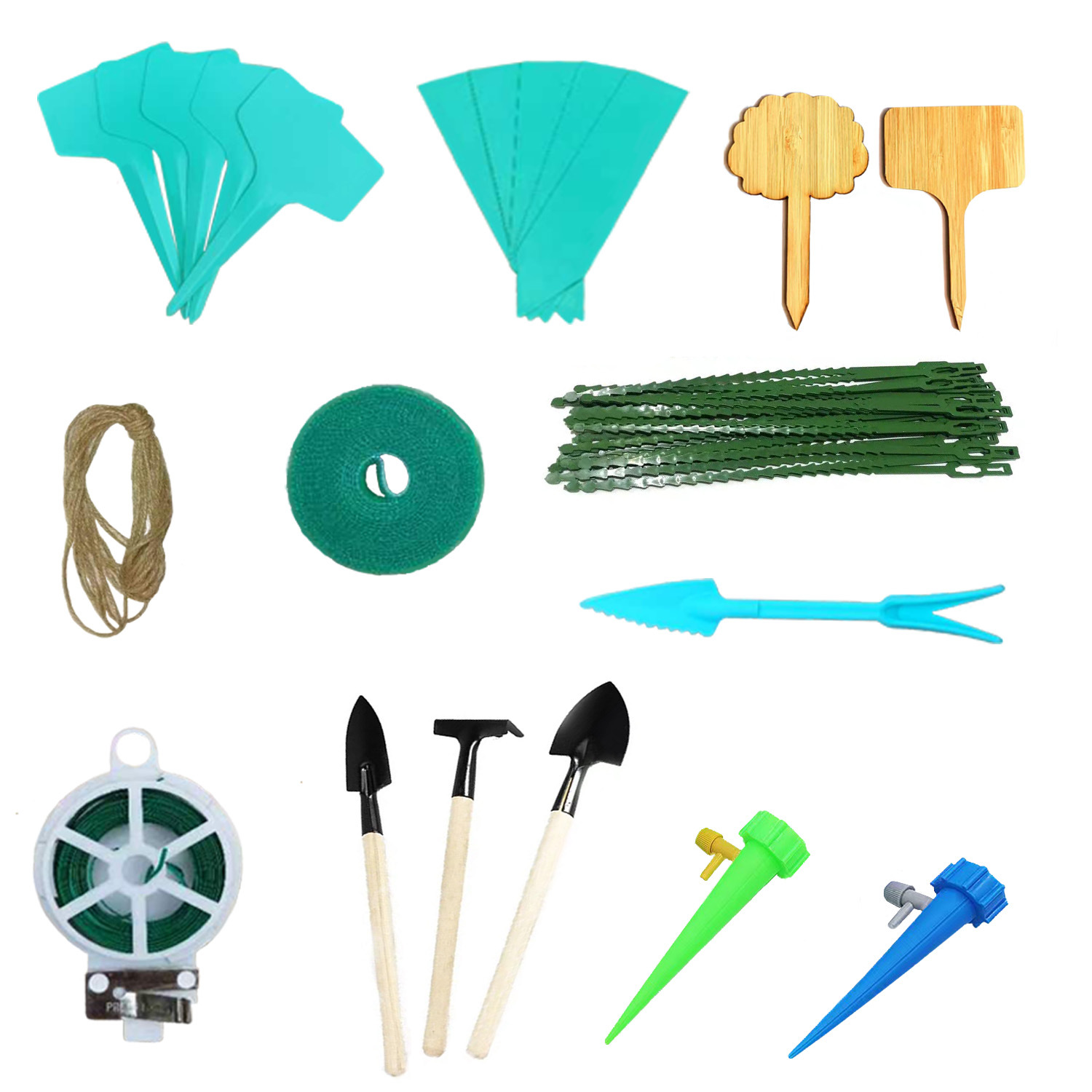 椰棕棒苔藓棒配件多种配件自由搭配麻绳绿扎带盆栽木标签铁扎