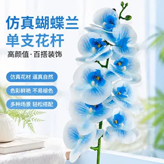批发9头蝴蝶兰仿真花北欧餐桌装饰花软装婚庆场景布置假花蝴蝶兰