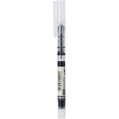 Deli straight liquid ball gel pen 0.5mm black large capacity student exam writing pen office signature