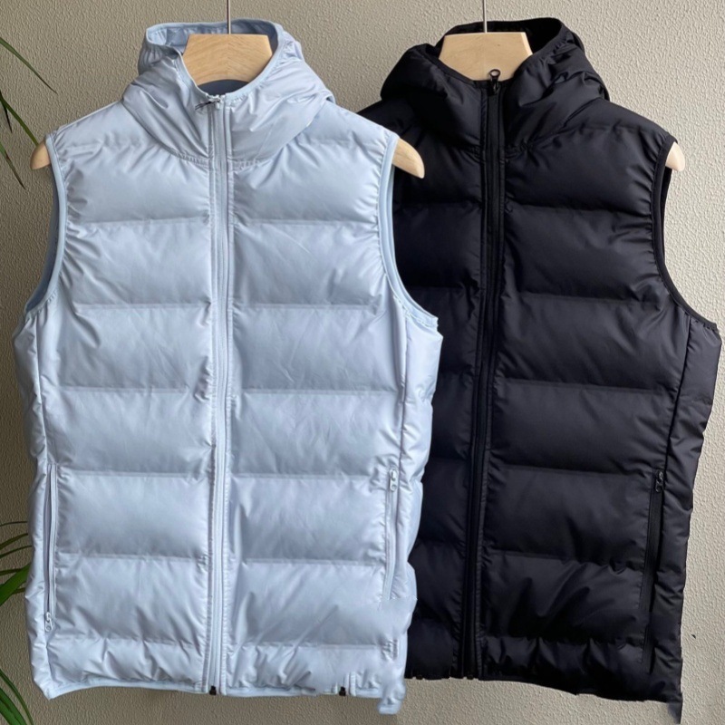 24SS Deportes y ocio chaleco de algodón encapuchado chaleco de algodón de invierno chaleco de algodón sin mangas