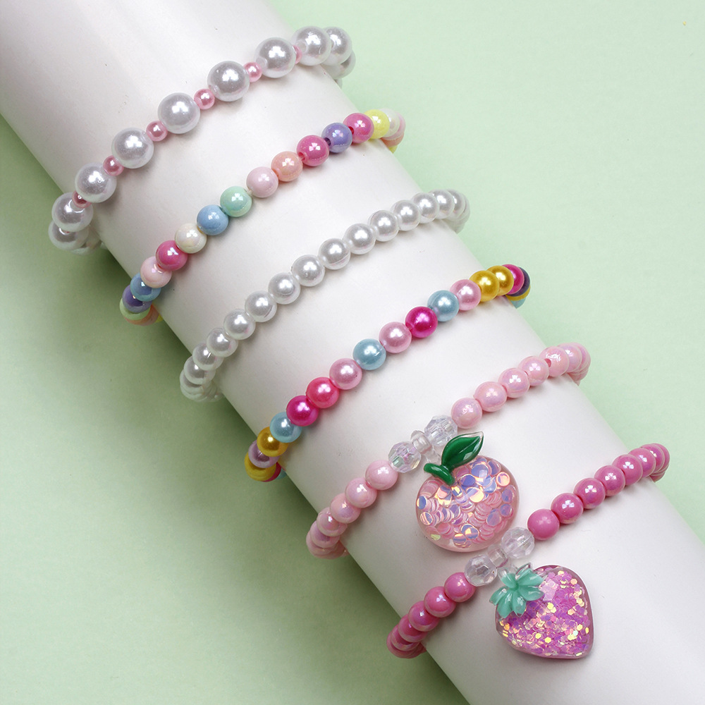 Cute Unicorn Cat Strawberry Plastic Beaded Girl's Bracelets display picture 2