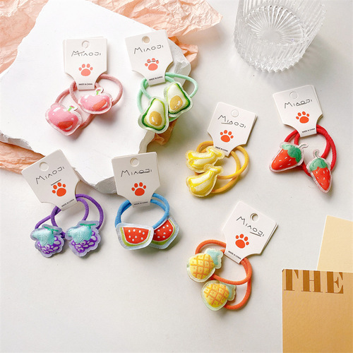 New Cute Cartoon Cotton Baby Clip Cloth Fruit Hair Band Baby Side Clip Bangs Clip Girls 