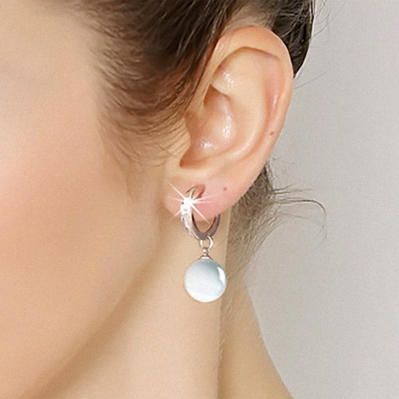 Серьги, модный аксессуар, лунный камень, корейский стиль