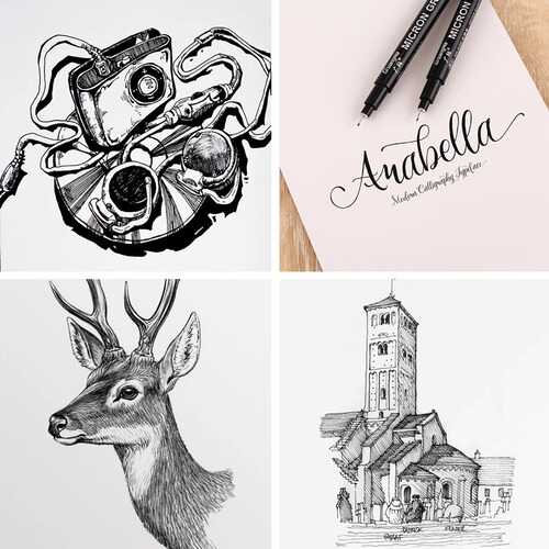 Guangna 8050 needle pen student waterproof comic drawing stroke outline pen set art black outline pen
