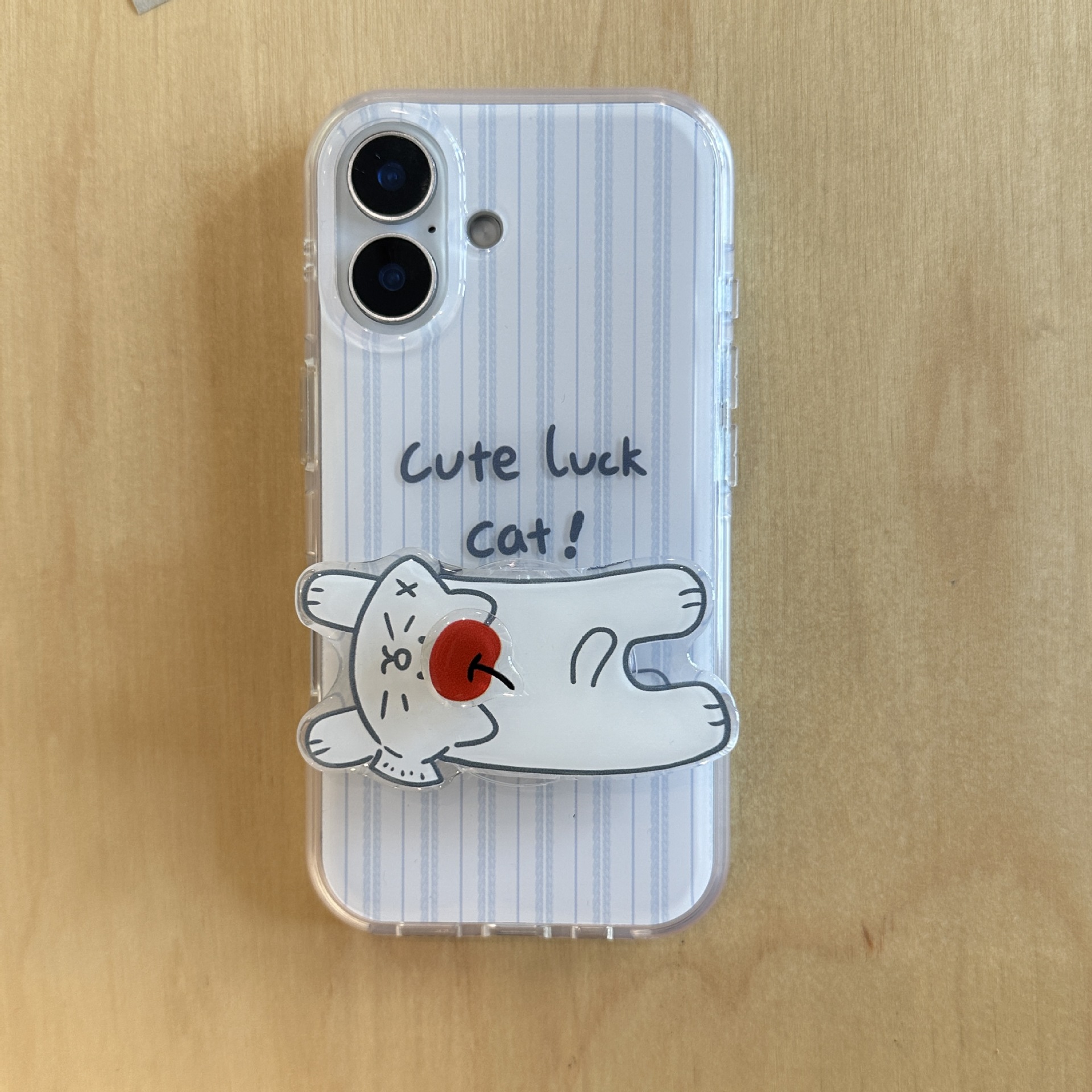 Simple gato a rayas azules para iPhone16 funda para teléfono móvil 15ProMax soporte 14/13 nuevo 16Pro