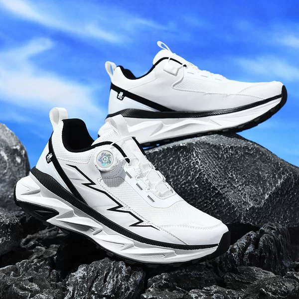 2026 Rotating Buckle Men's Shoes Breathable Mesh Outdoor Hiking Shoes Sports Student Cross-Border Running Shoes Large Size Shoes for Men