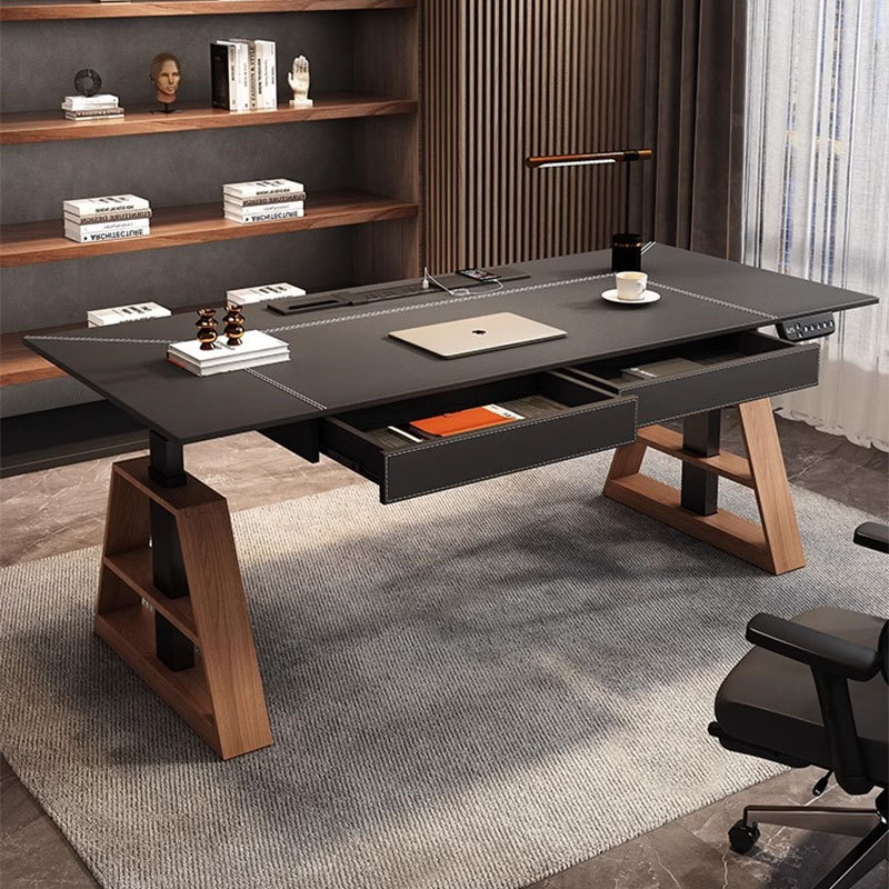 Customized electric lifting table leg study table desk right angle corner leg protector drawer type electric computer desk