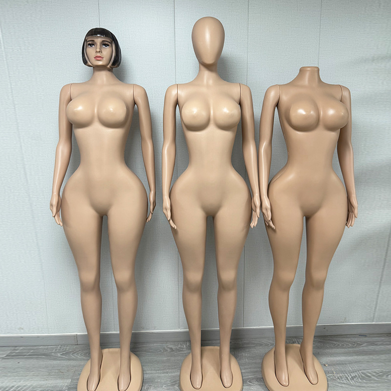 2025特大码女模特外贸新款无头全身肤色模特展架PE塑料人体模特|undefined