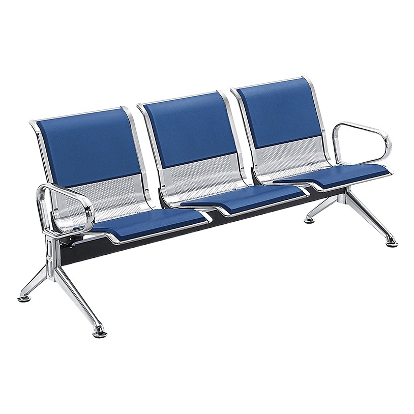 Silla de aeropuerto de acero inoxidable Estación de tres asientos esperando silla larga cola de Banco SILLA DE espera Silla de infusión de hospital