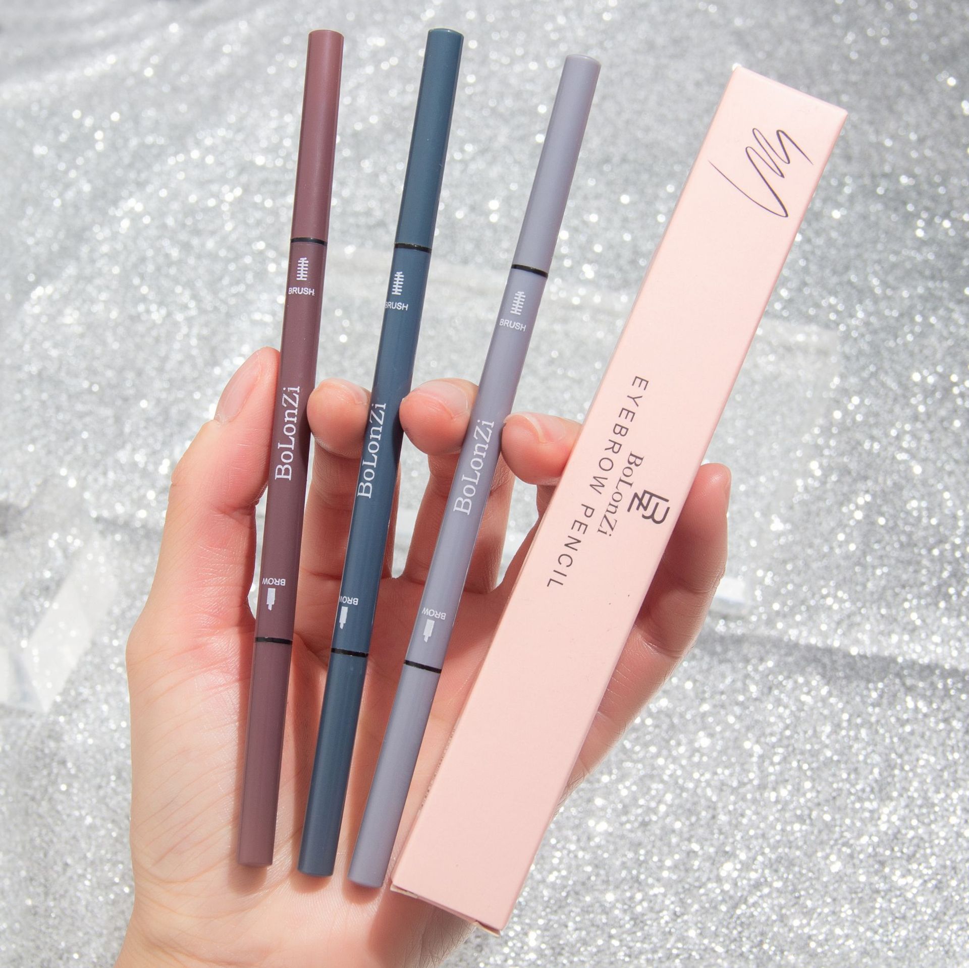 Bolonzi Morandi extra thin double head eyebrow pencil small triangular machete slim waterproof sweat proof natural hair substitute