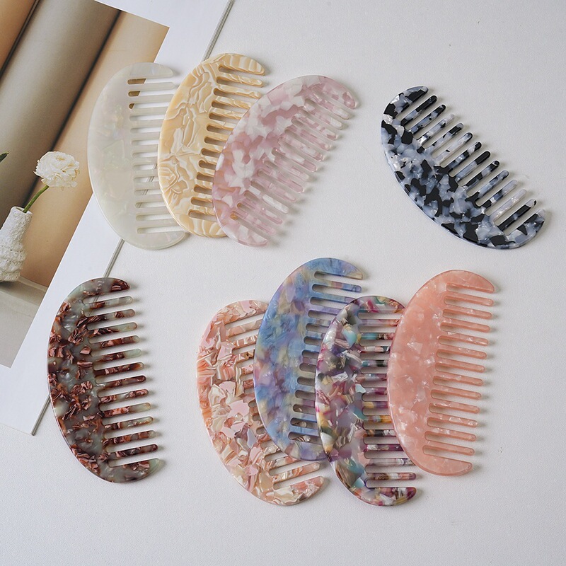 Amazon Cross-Border Best-Selling Acetate Comb, Popular in Europe and America, Anti-Static Marble Pattern Hair Comb