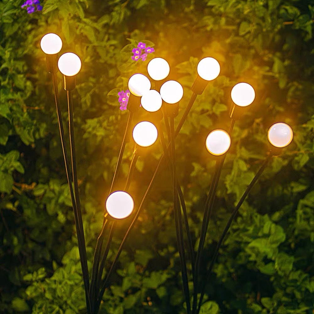 Luces solares para jardín, luces de exterior para césped con energía eólica, luces de paisaje para jardín, ideales para Amazon y comercio transfronterizo.