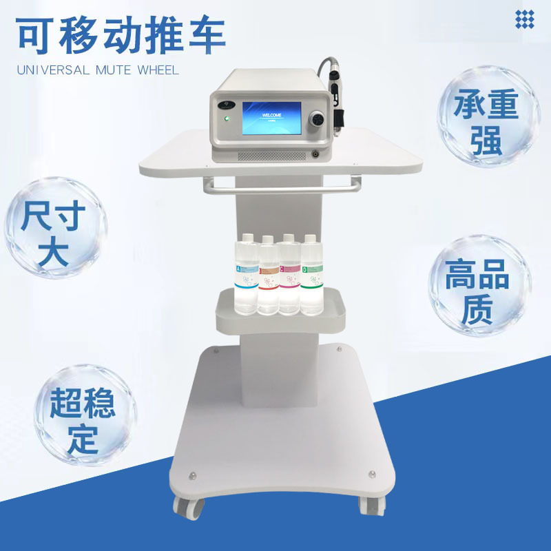 医療用美容院の専用器具のトロリーは小さい気泡のトロリーの棚の台座の高級な移動の美容の置物の棚を置きます。