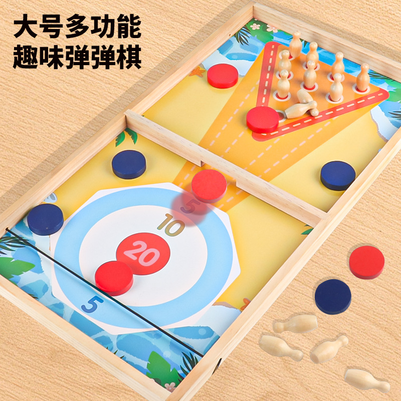 Juego de mesa interactivo para padres e hijos de madera cinco en uno para dos jugadores