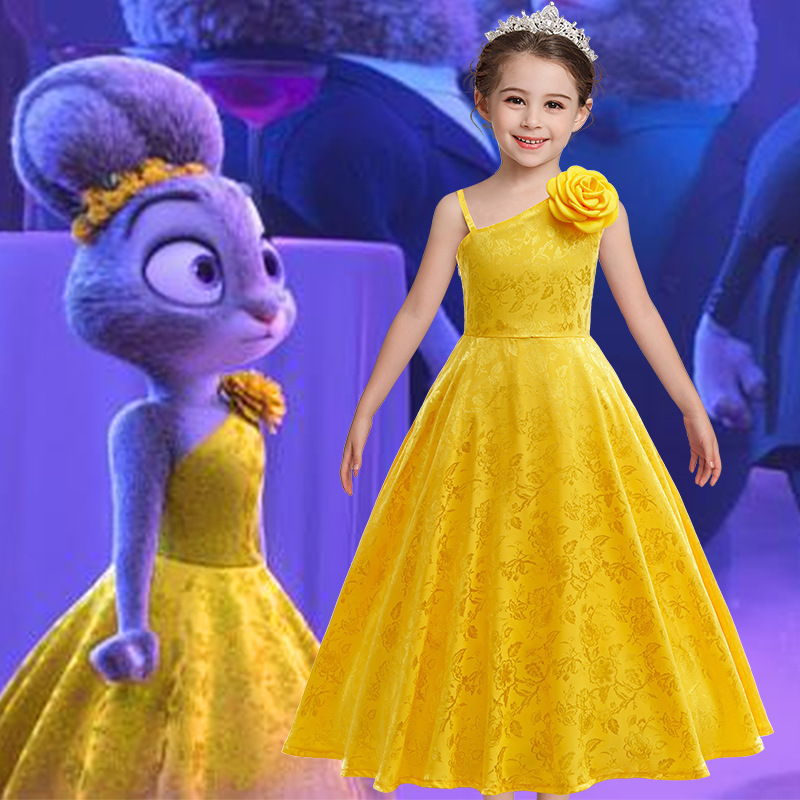 2025 Zootopia 2 Judy Dress Yellow Dress Halloween Cosplay Party Evening Dress 2025 Zootopia 2 Judy Dress Yellow Dress Halloween Cosplay Party Evening Dress