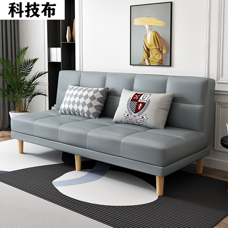 Fábrica directa sofá de piel de gato garra sala de estar pequeña casa de alquiler tienda de ropa doble plegable multifuncional dos